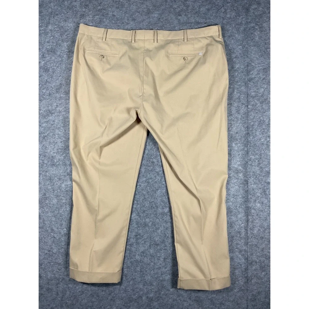 Peter Millar Mens Khaki Chino Dress Pants Flat Front Straight Fit Size 44x34 - Picture 3 of 4